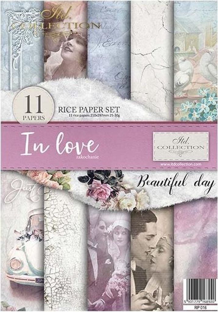 Reispapier-Set A4 – RP016 In Love – ITD Collection