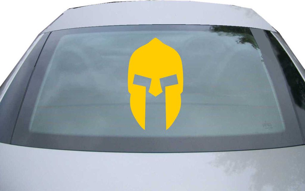 Indigos UG - Aufkleber Heckscheibe & Motorklappe DE2122 - gold - 600x360 mm - Spartaner - Auto Scheiben Fenster Heckklappe Tuning Racing JDM - Die cut