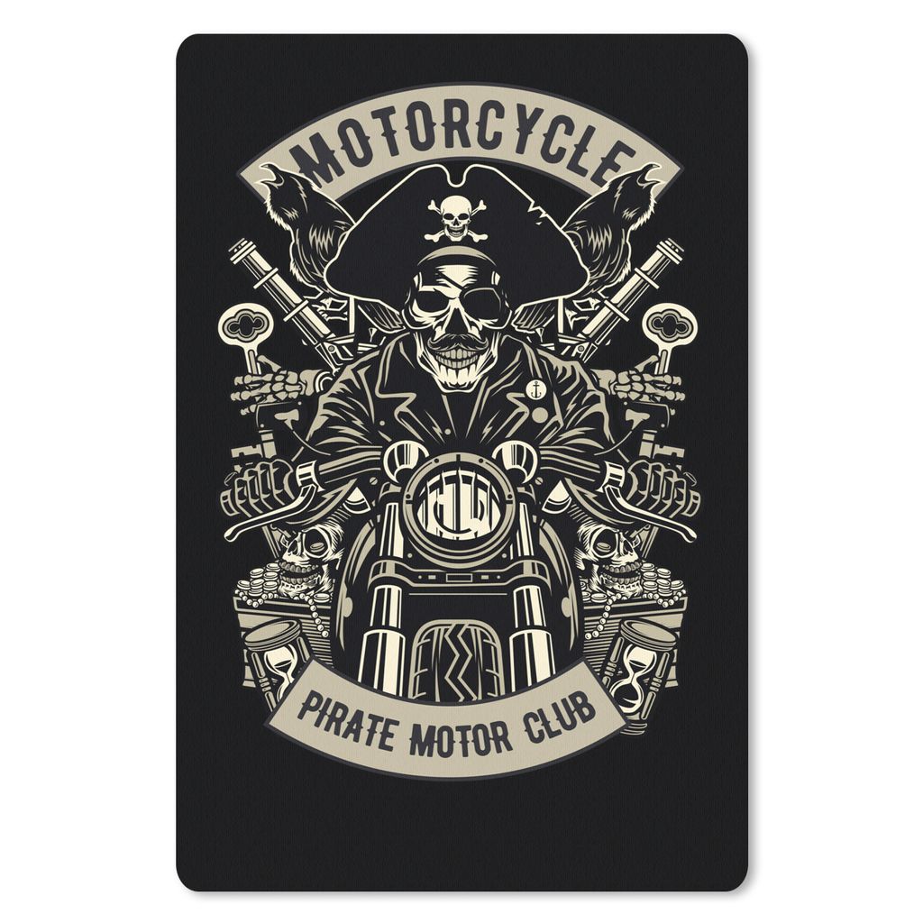 MuchoWow Mauspad Mousepad Piraten - Motor - Retro - Zeichnung 40x60 cm - Mousepads - Maus Mat - Pad - Mausunterlage - Schreibtisch Accesoire