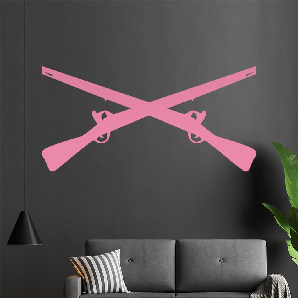Gekreuzte Gewehre Wandtattoo in 6 Größen - Wandaufkleber Wall Sticker - Dekoration, Küche, Wohnzimmer, Schlafzimmer, Badezimmer