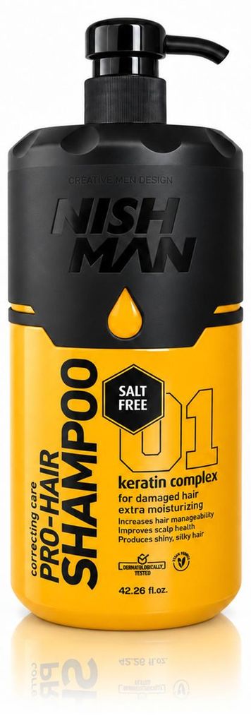 NISH MAN Pro-Hair Keratin Complex Shampoo 01 1250 ml Produktbild 