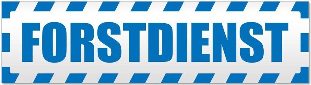 Kiwistar - Autoaufkleber - Blau - 20 x 5,3 cm - Forstdienst gestreift - Hinweis Aufkleber Sticker für Auto, Kfz, Fahrrad, PKW, LKW