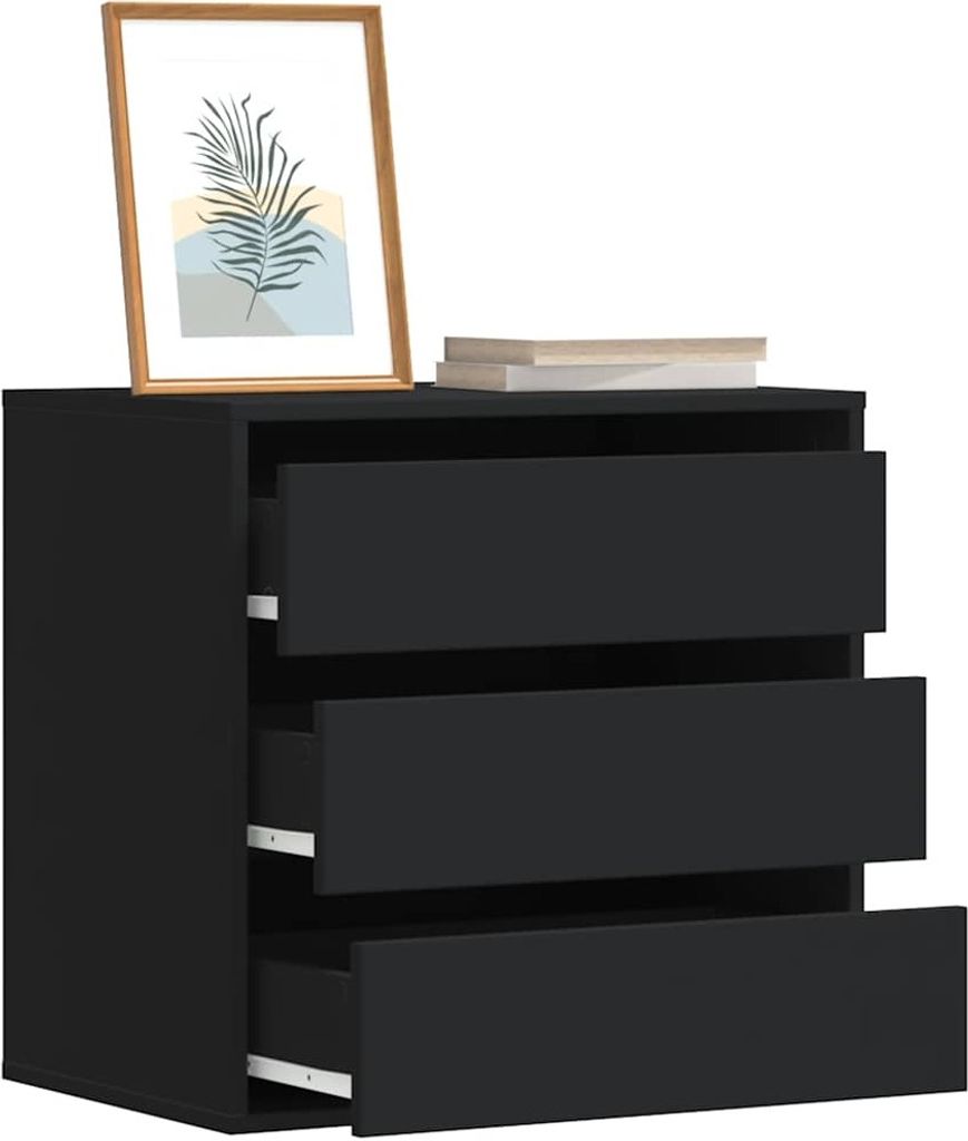 vidaXL Komoda z szufladami czarna 60x41x58 cm materiał Zdjęcie produktu 