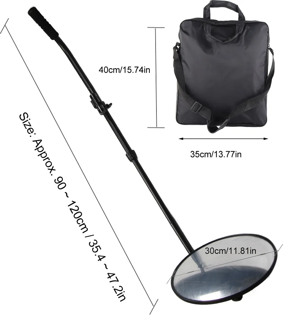 Miroir d'inspection télescopique avec lumière LED et angle ajustable