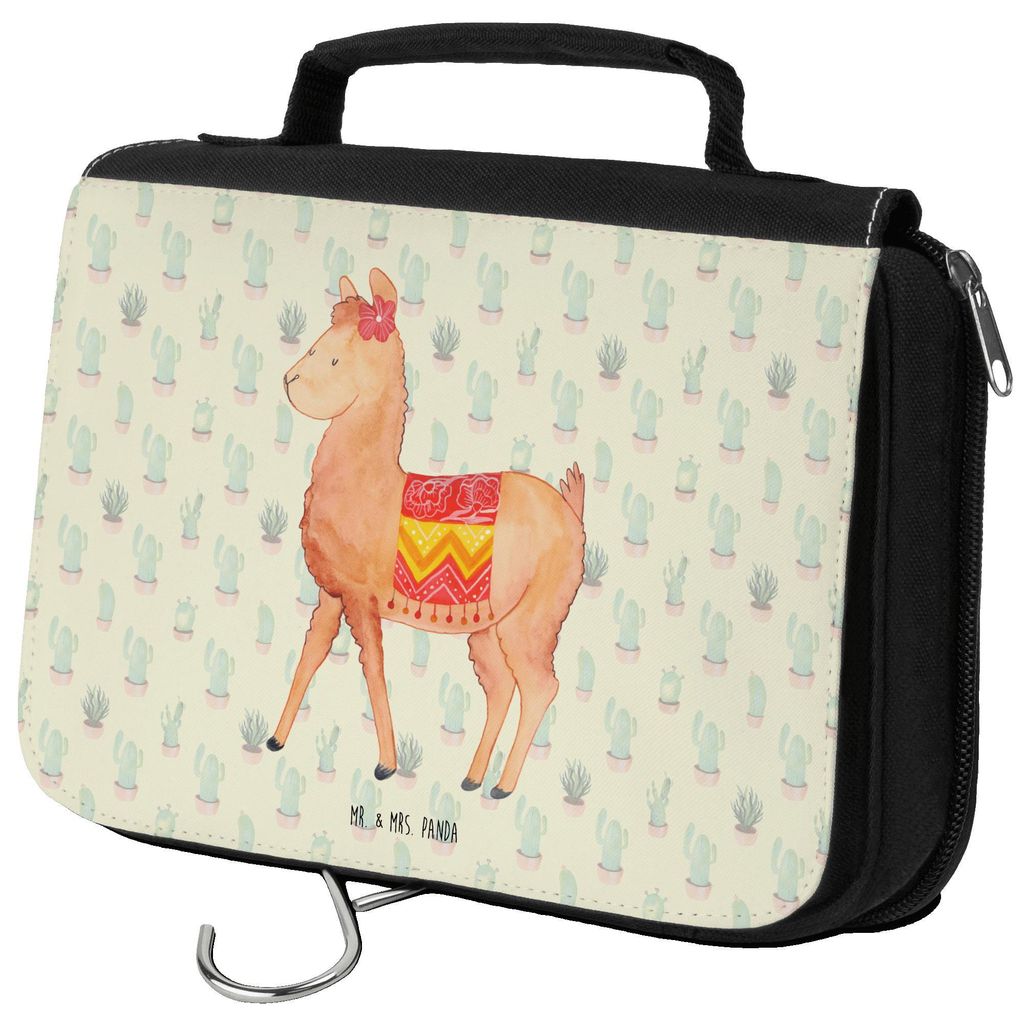 Mr. & Mrs. Panda kulturtäschchen Alpaka Stolz - Kaktus Grün - Geschenk, Kulturtasche, badtasche, Lama, hygienebeutel, Kulturbeutel, Kosmetiktasche