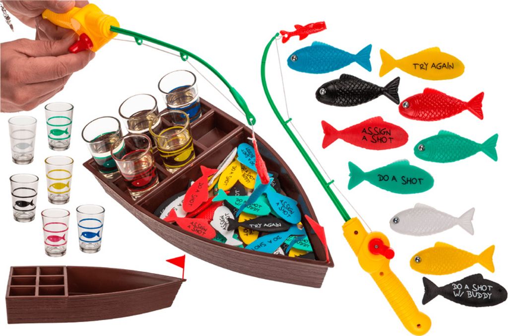 Jeu de pêche à la ligne, jeu de fête avec 6 verres Shooter Image du produit 