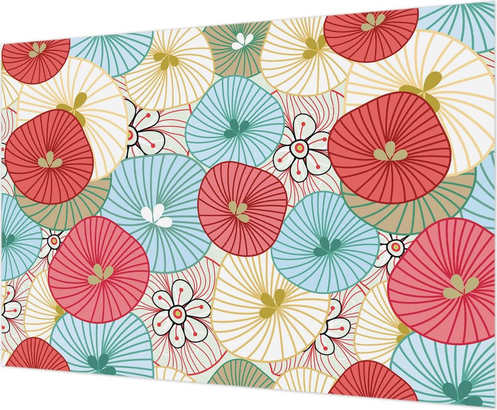 Wandtapete - Dekorative Tapete für Wohnzimmer - Tapetenfolie für Wanddekoration - 312x219 cm - Blumenmuster