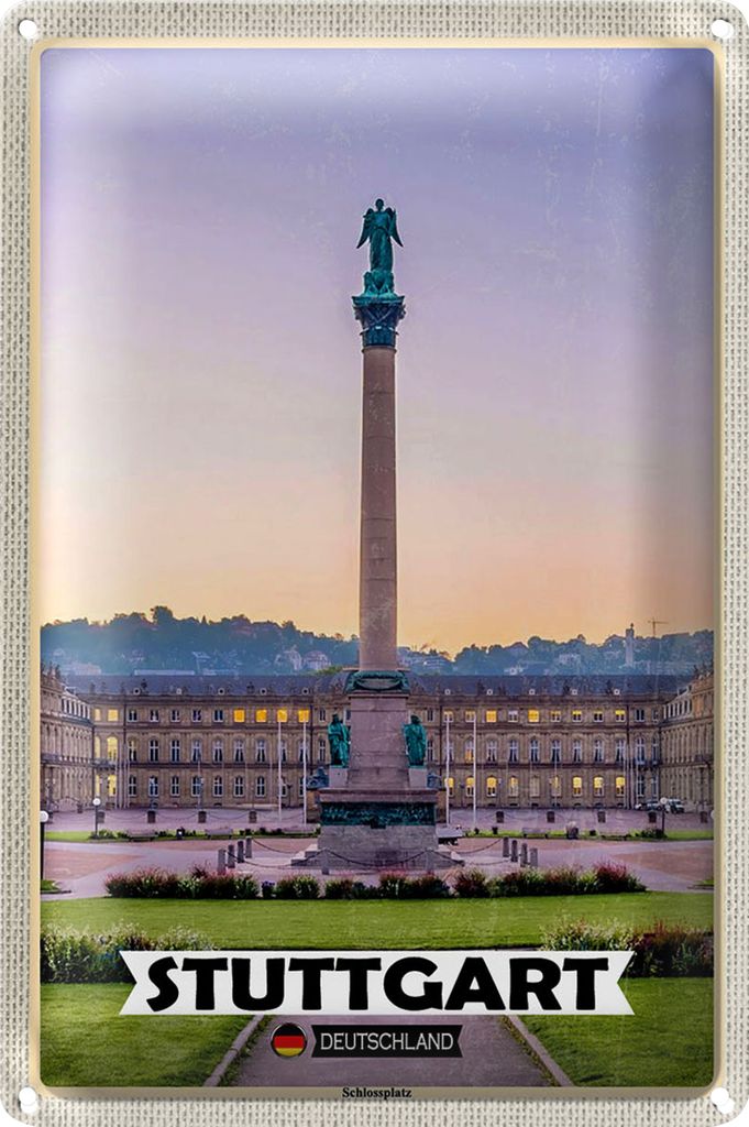 Blechschild Städte Stuttgart Deutschland Schlossplatz 20x30cm