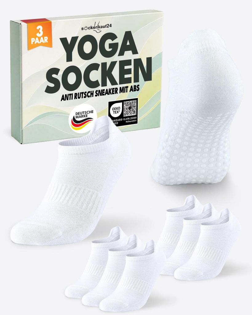 Pilates Yoga Sneaker Socken  Damen Herren ABS-Noppen - Produktbild 