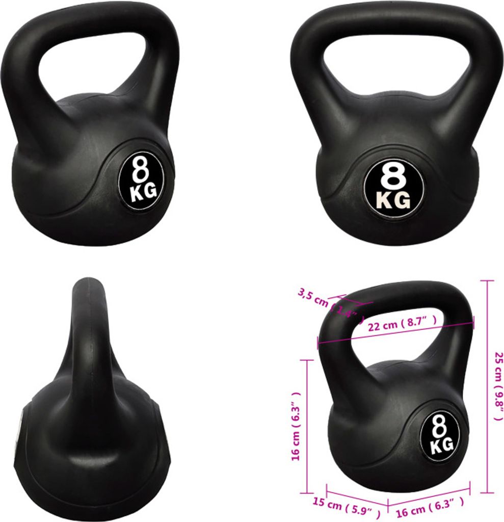Kettlebell Kugelhantel Trainingshantel Gewicht 8KG - Kettelbells - Kettlebell - Kettlebells - Kugelhantel