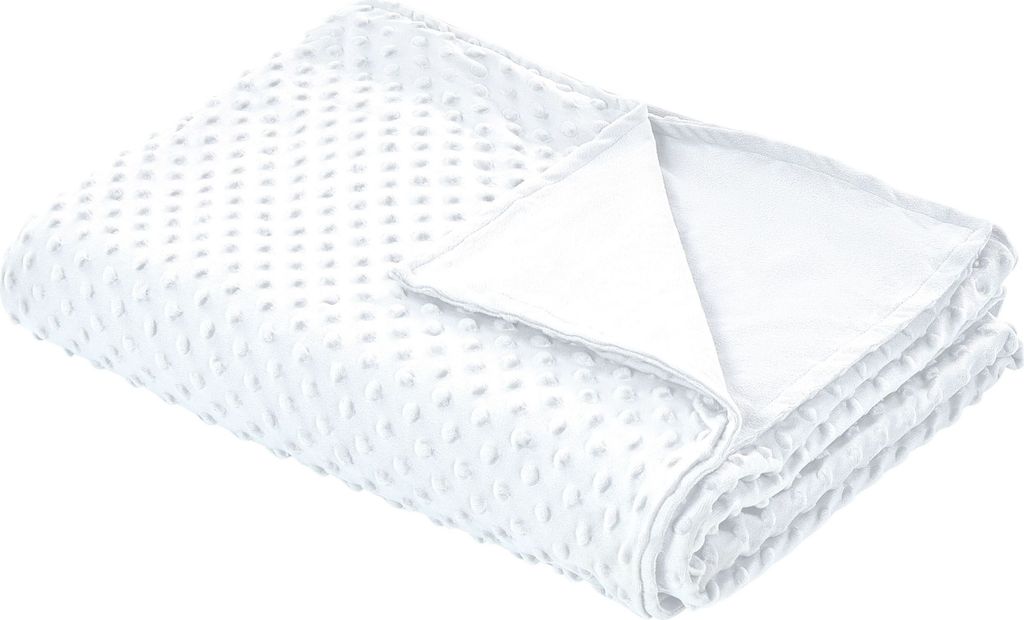 BELIANI Bezug für Gewichtsdecken Cremeweiß Minky-Stoffbezug 100 x 150 cm Flauschig Strukturiert Modern Ersatzbezug Therapiedeckenbezug mit Schlaufen