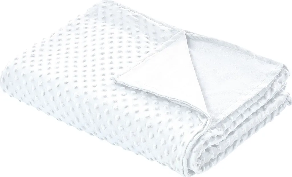 Housse anti-glisse pour couverture de poids 100x150 cm Blanc Minky