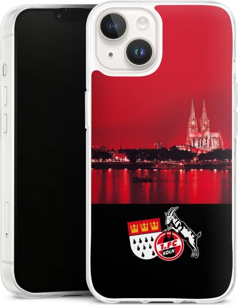 DeinDesign Handyhülle für Apple iPhone 14 Silikon Hülle Case Smartphone Schutzhülle 1. FC Köln Offizielles Lizenzprodukt Skyline