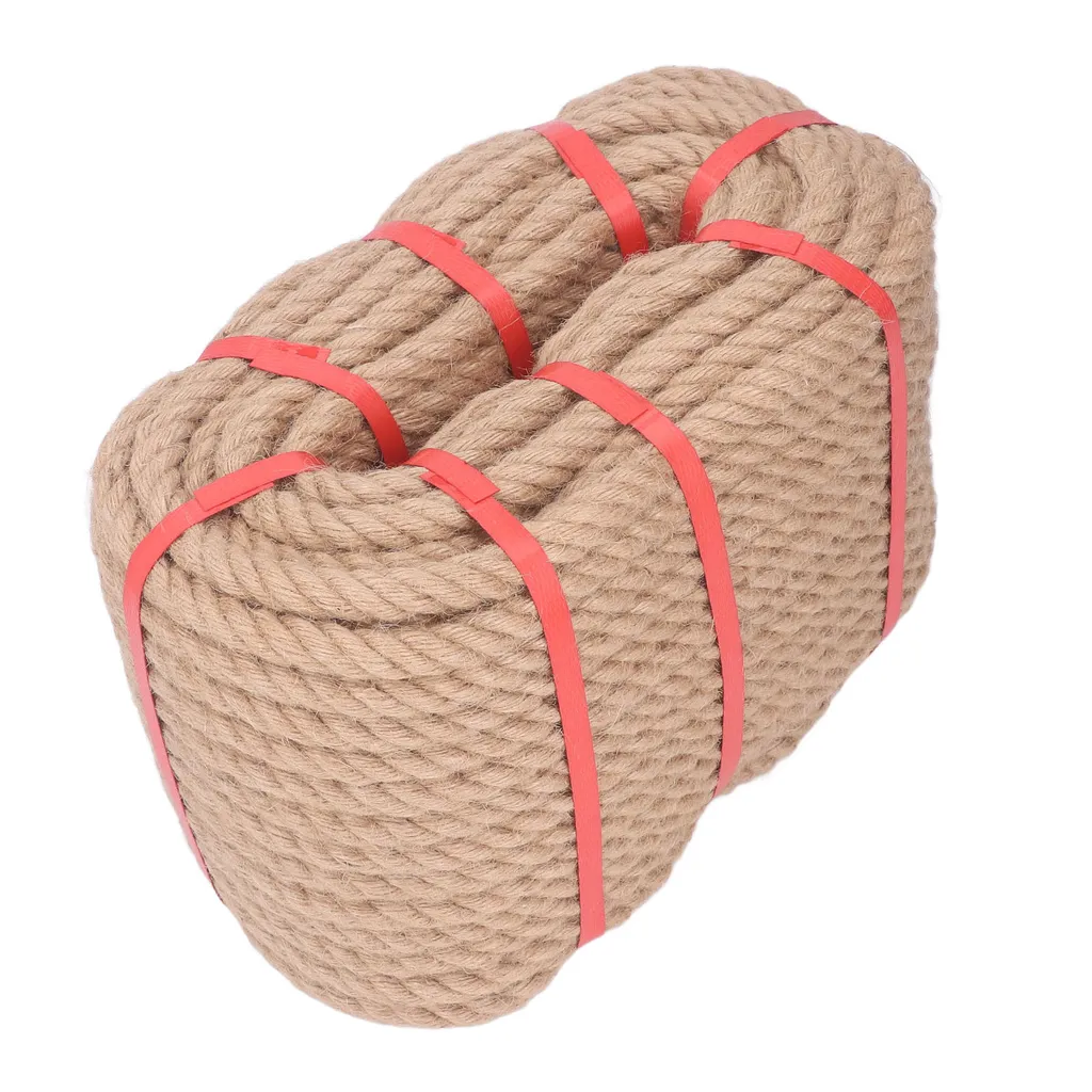 Corde torsadée de protection en chanvre naturel pour travaux et déco