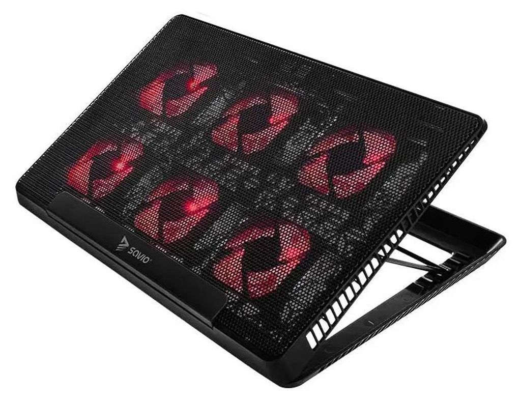 Laptop cooling pad  6 backlit fans  2000 RPM  SAVIO COS-01 Zdjęcie produktu 