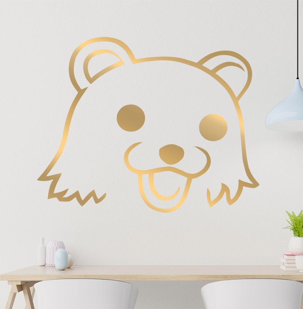 Pedobär Gesicht Wandtattoo in 6 Größen - Wandaufkleber Wall Sticker - Dekoration, Küche, Wohnzimmer, Schlafzimmer, Badezimmer