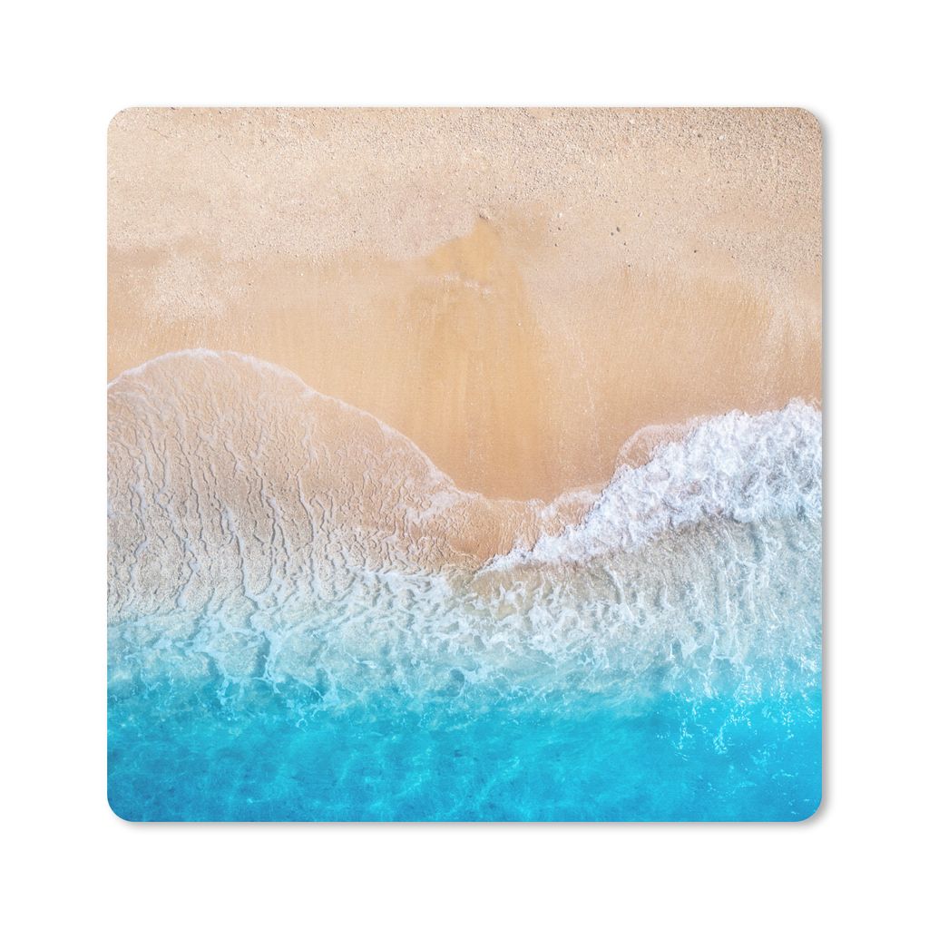 MuchoWow Mauspad Mousepad Strand - Meer - Sand - Sommer - Blau - Wellen 30x30 cm - Mousepads - Maus Mat - Pad - Mausunterlage - Gaming