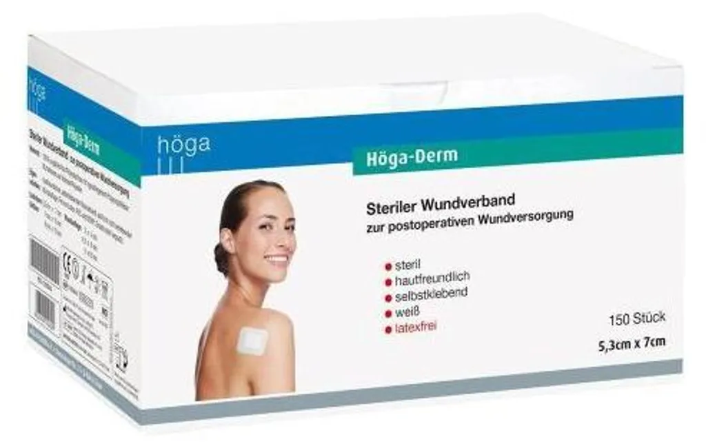 Protection de Plaie et Fixation Dispositif Médical Höga-Derm 5,3x7cm 150p