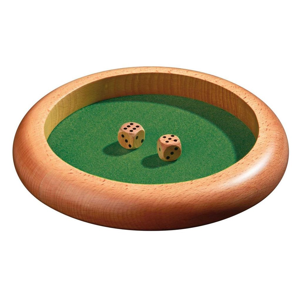 Arena di dadi in legno da 22 cm con 2 dadi Immagine del prodotto 