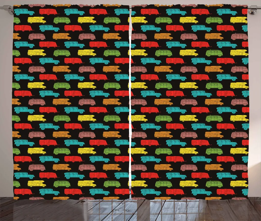 ABAKUHAUS Tenda rustica per camper, furgoni colorati e roulotte, tenda universale per soggiorno con passanti e ganci, 280 x 175 cm, multicolore