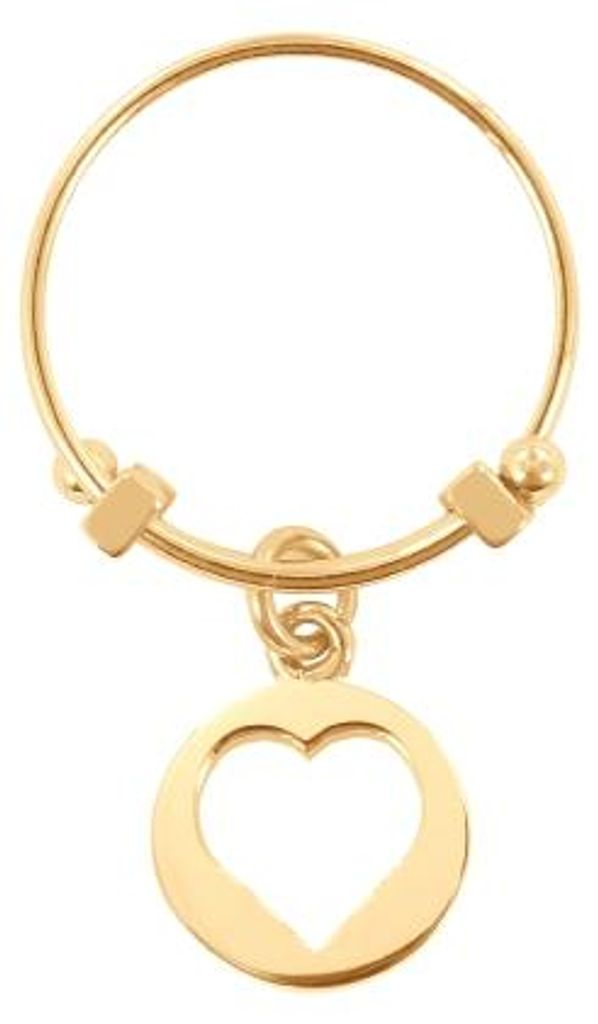 CO88 Collection Beloved 8CR-10006-52 Stalen Ring met Hanger - Hart - Maat 52 - Goudkleurig