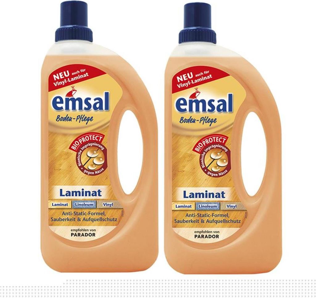 2x emsal Boden-Pflege Laminat 1 Liter mit Bioprotect - für Produktbild 