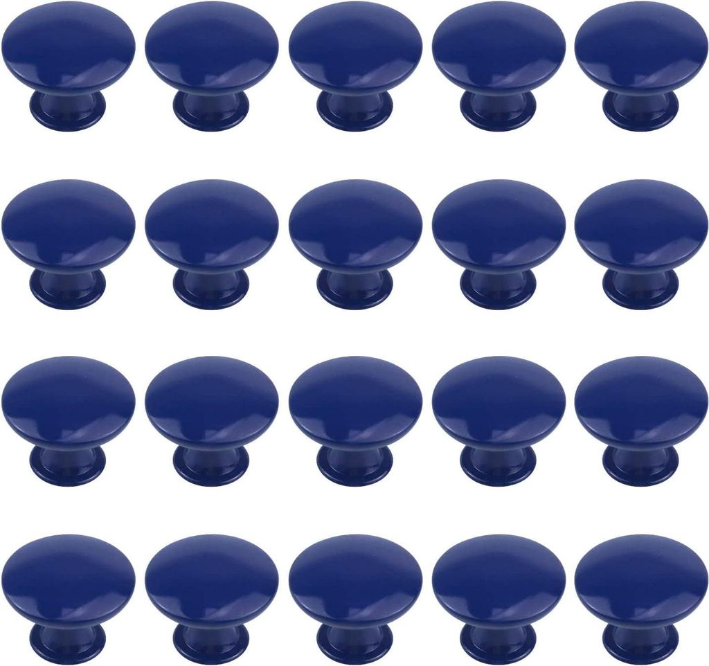 20er-Packung 30 mm marineblaue runde Schrankknöpfe, Küchenschrankknöpfe, Kommodenknöpfe, Schubladenknöpfe, Schrankbeschläge mit Schrauben fü...