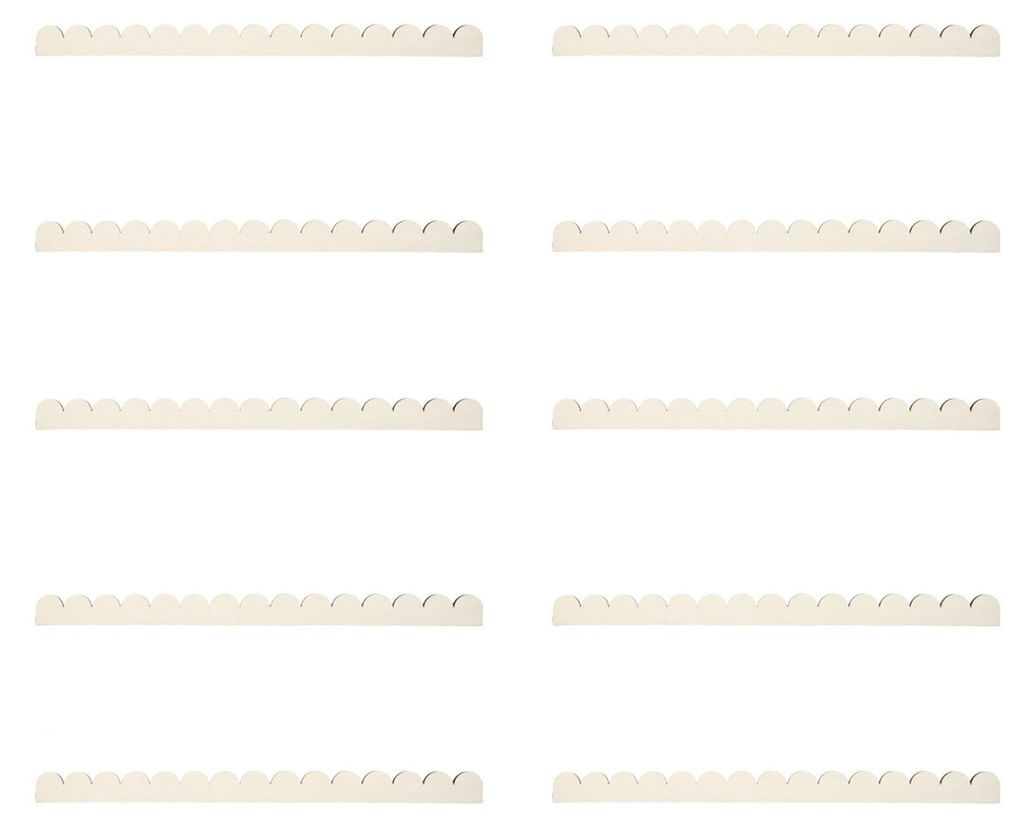 10 Stück unbehandelte, dekorative Holzleisten mit gewelltem Rand zum Selbermachen für Schränke, Fenster, Regale, Türen, Möbel und Wände