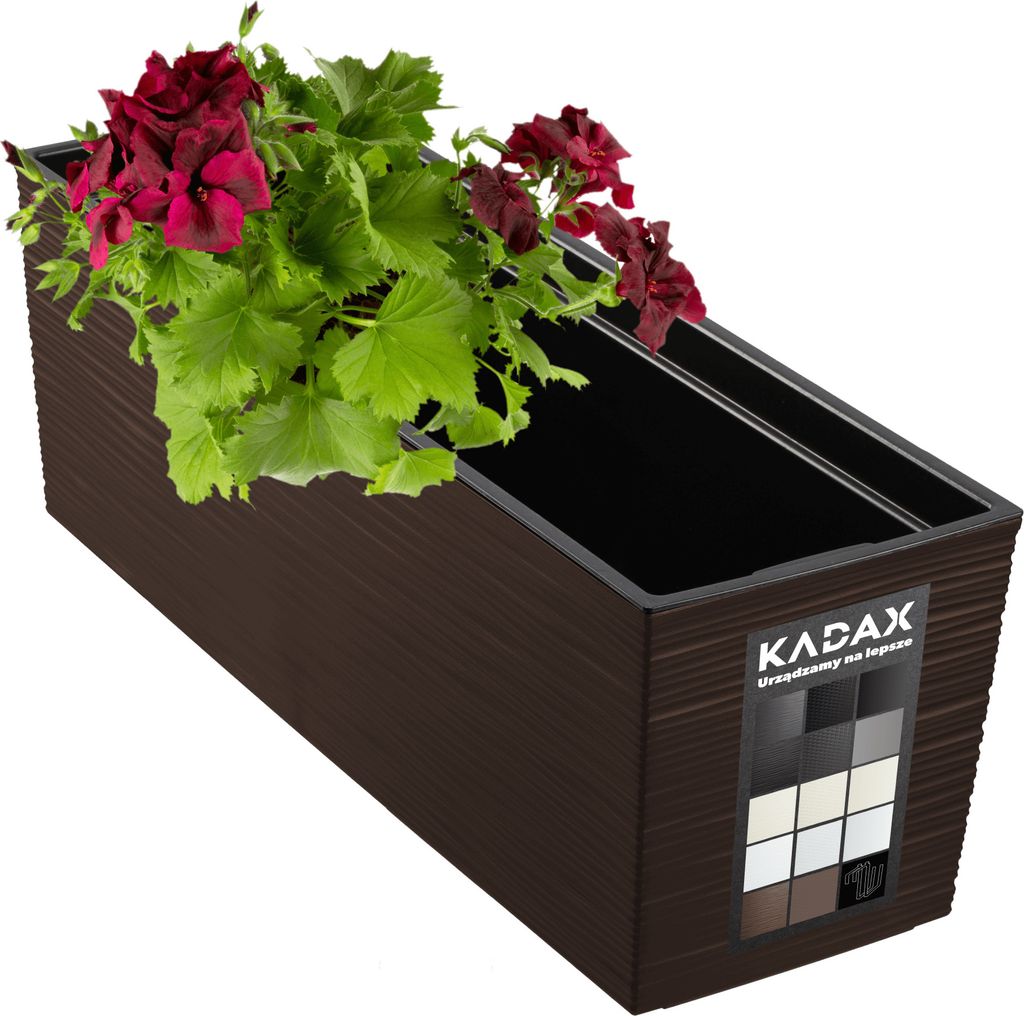 KADAX Doniczka Skrzynka Balkonowa + Wkład 19x56cm mokka Zdjęcie produktu 