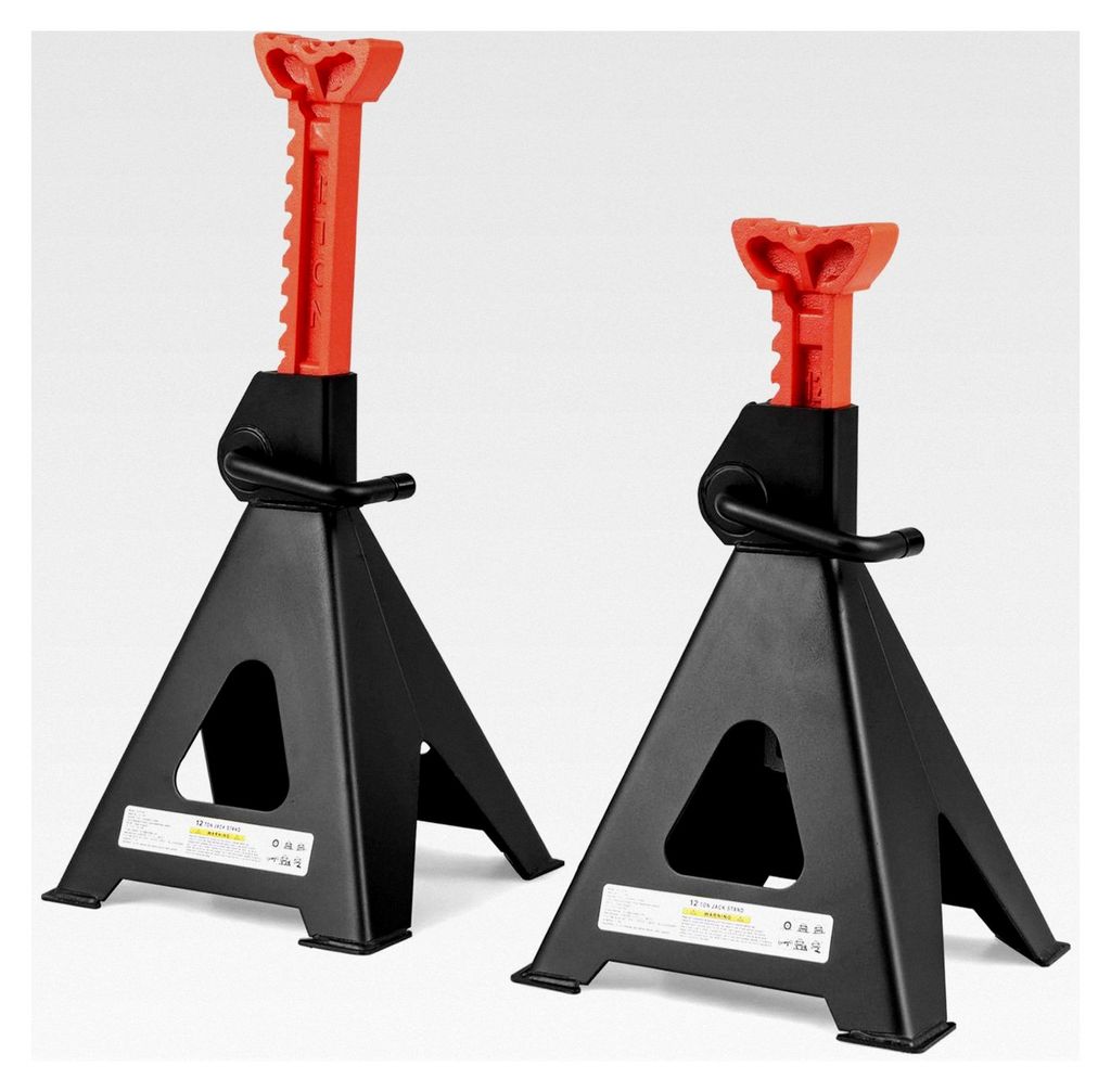 2er Set Unterstellbock, Stützbock bis 12 t, höhenverstellbar 48-75 cm, automatische Verriegelung, Unterstellbock für Reparaturen, Wartung und Re...