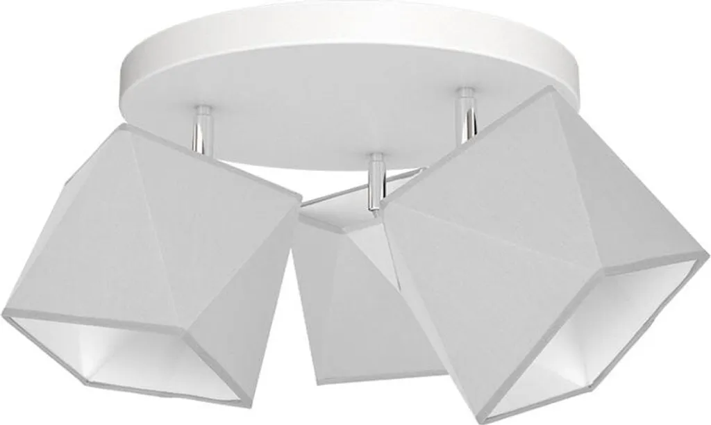Plafonnier FRANK Milagro Blanc et Gris 3xE27 Tissu Ø40cm Moderne