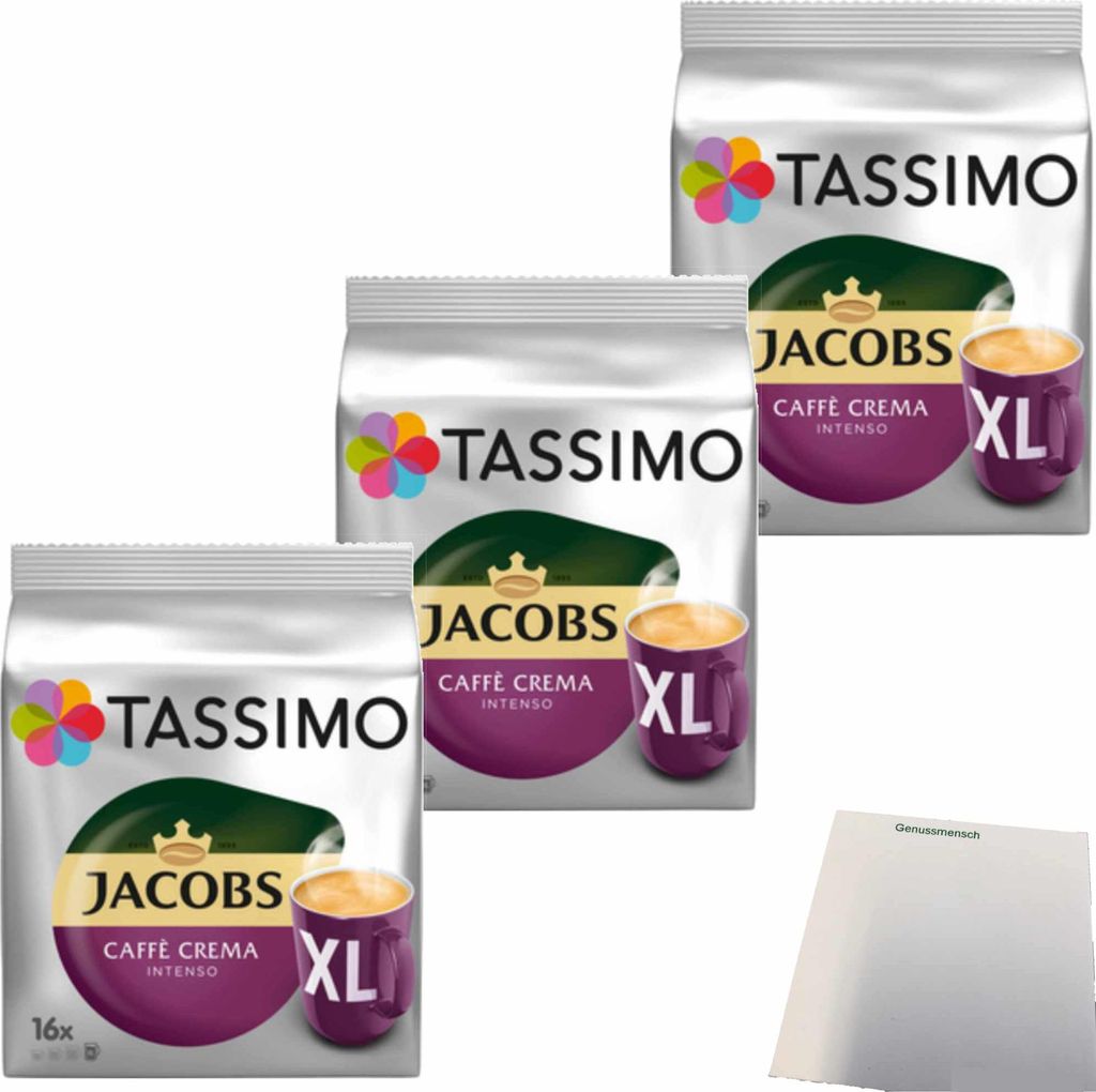 Tassimo T-Disc Caffè Crema Intenso 3er Pack (3x16 Portionen) + usy Block