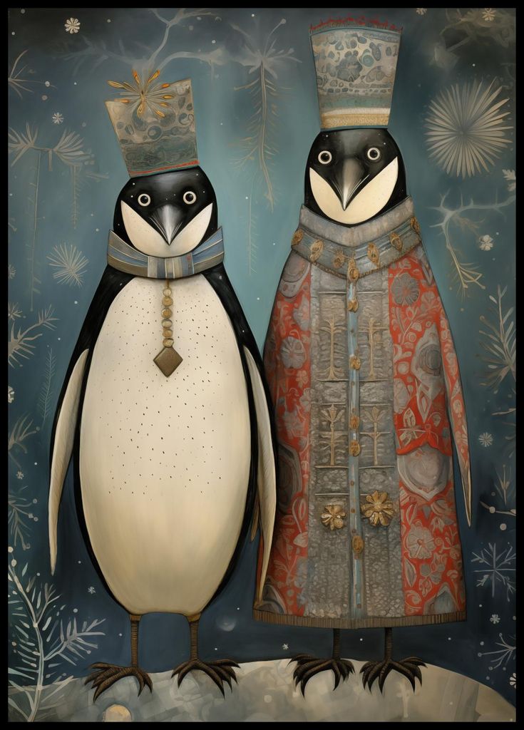 Plakat 64x90cm Königspinguine