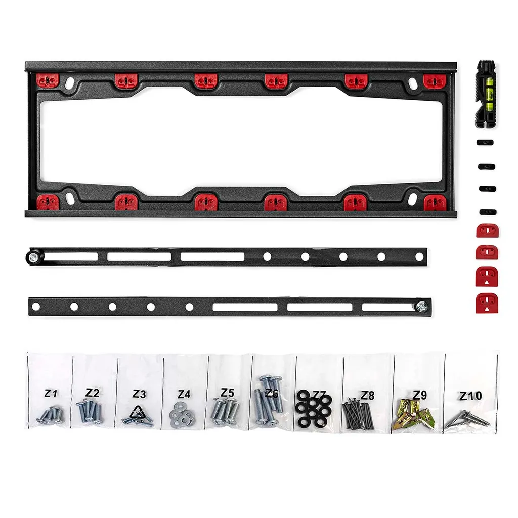 Support TV Mural 23-55" Fixe Acier Noir avec Distance Murale de 28mm