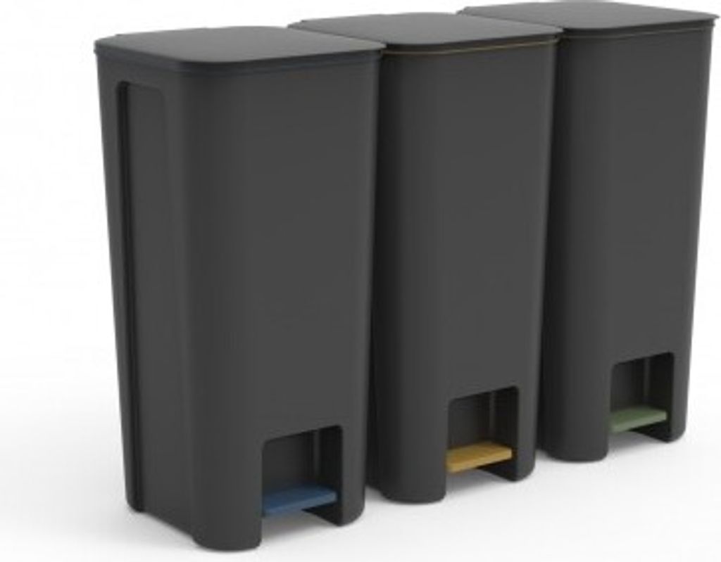 Mülleimer Mit Deckel Und Pedal, Schwarz, 40 L – Loft-Stil Produktbild 8