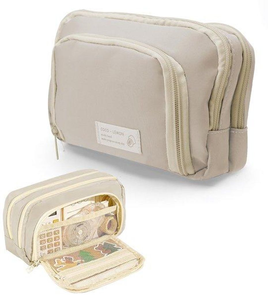 Schwarz Pencilcase 3-Fach Pencilcase großes Fassungsvermögen Pencilcase für Mädchen Jungen Töpfe Erwachsene Schreibtisch Pencilcase Pencilcase...