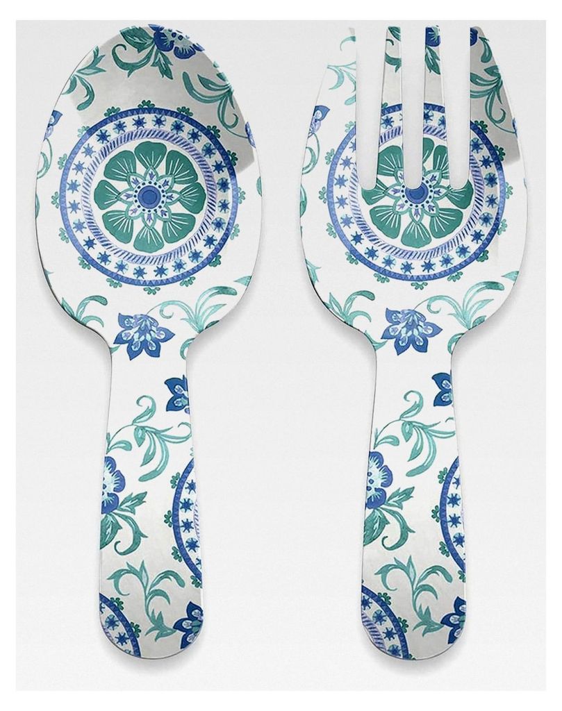 Salatbesteck aus Melamin/Kunststoff, für den Außenbereich, BBQ/Picknick, Türkis, 1 Paar