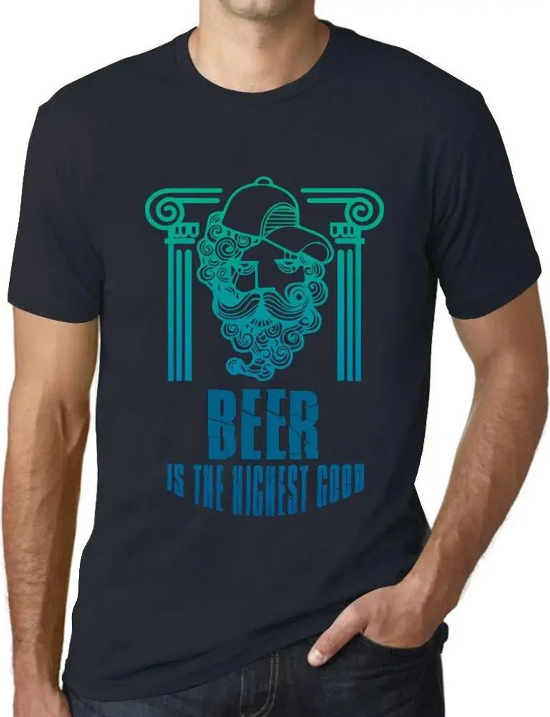 Herren Grafik T-Shirt Bier ist das höchste Gut – Beer Is The Highest Good – Öko-Verantwortlich Vintage Jahrgang Kurzarm Lustige Druck Geburtstag