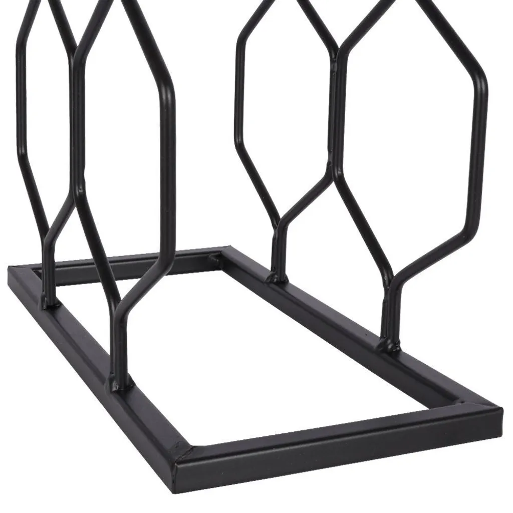 Support bouteilles vin métal 8 emplacements noir mat au design compact