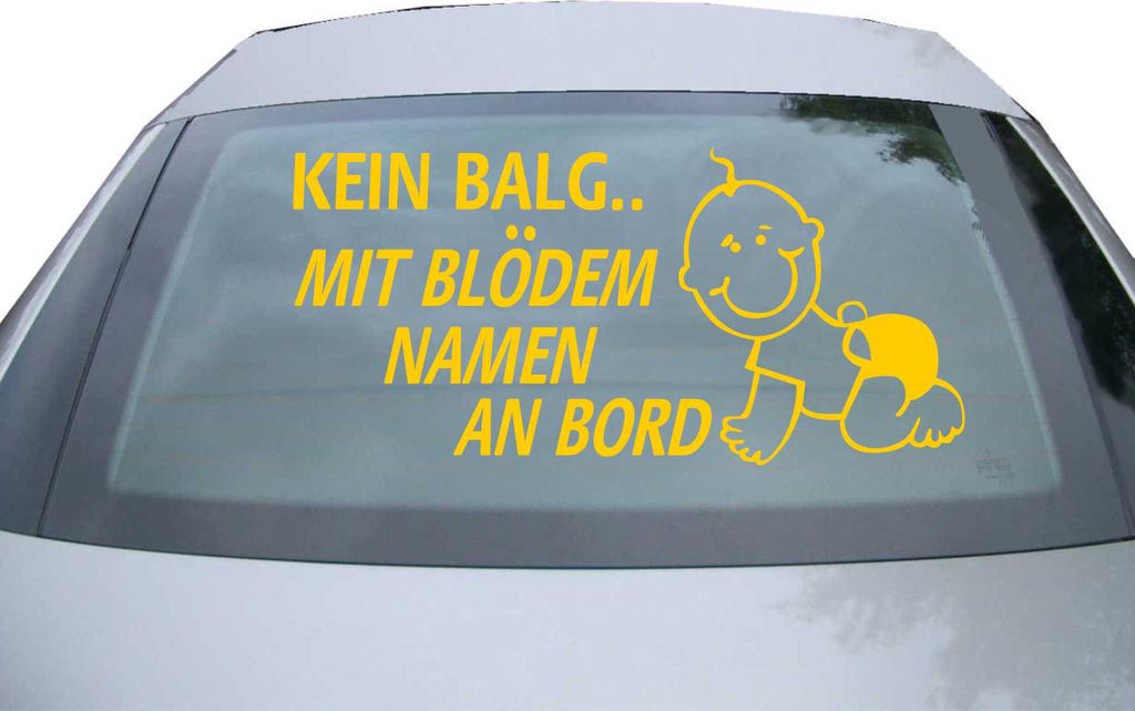 Indigos UG - Aufkleber Heckscheibe & Motorklappe DE2151 - gold - 600x284 mm - Kein Balg an Bord - Auto Scheiben Fenster Heckklappe Tuning Racing JD...