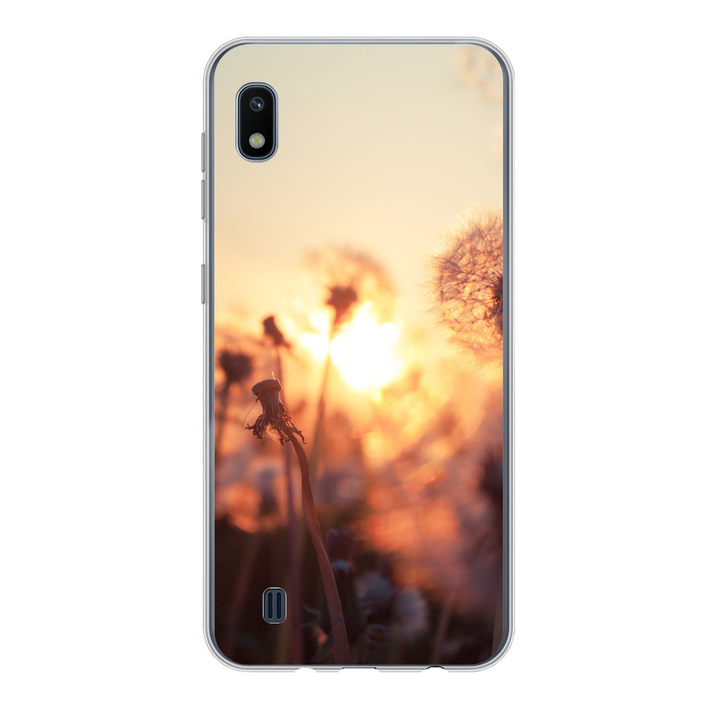 MuchoWow Handyhülle Schutzhülle Hülle für Samsung Galaxy A10 Löwenzahn - Sonnenuntergang - Frühling Silikon Softcase Handy Hülle - Schutzh...