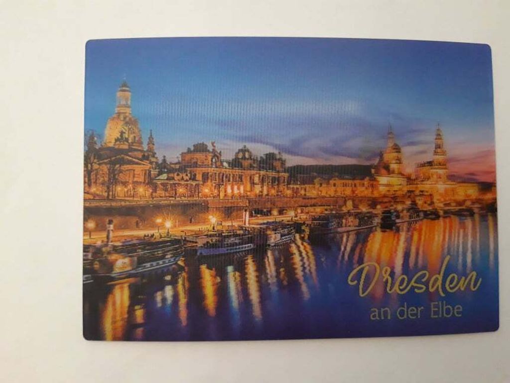 3 D Ansichtskarte Dresden, Blick über die Elbe, Postkarte Produktbild 
