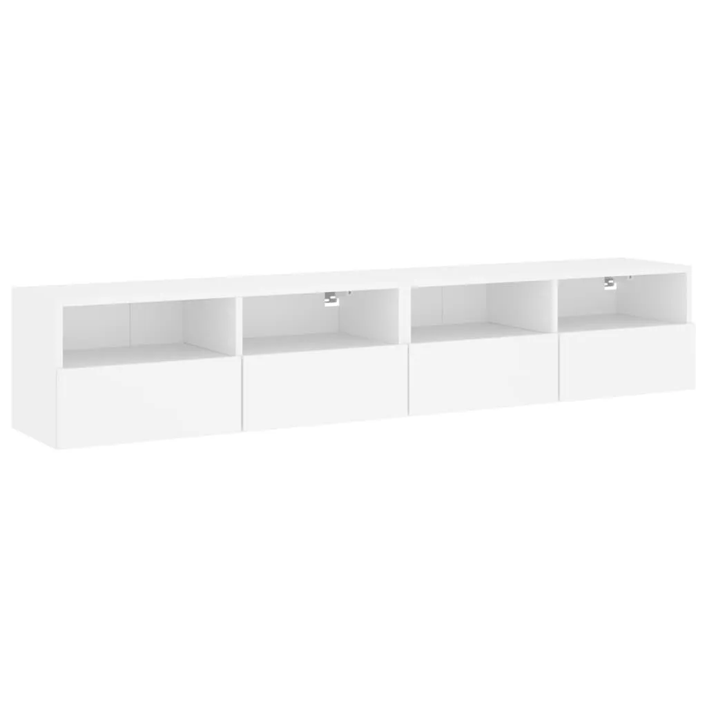 SYFAX™ Mobili TV a Parete Bianchi 80x30x30 cm Legno Multistrato Resistente