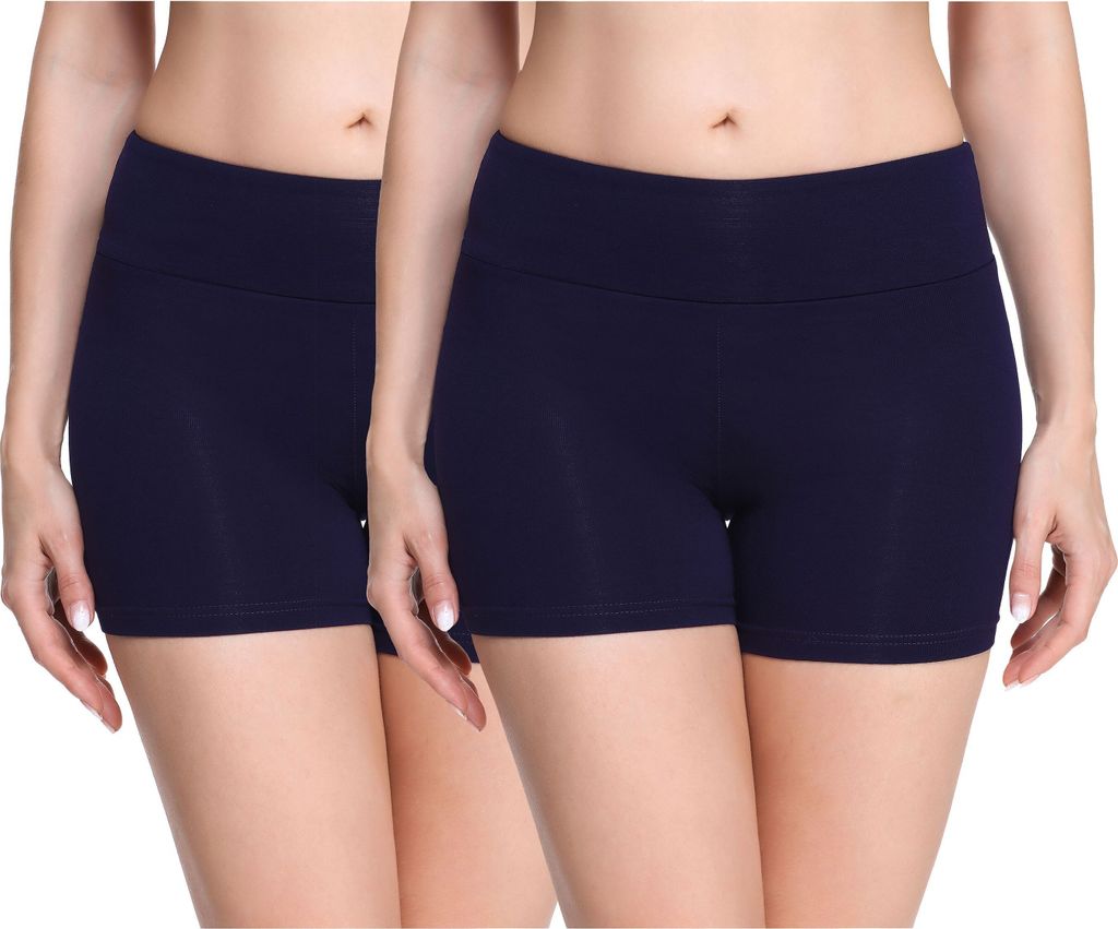 Merry Style Damen Shorts Radlerhose Boxershorts aus Viskose 2Pack MS10-284(Marineblau/Marineblau (2Pack), XXL)