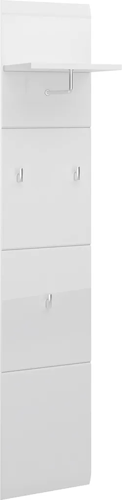 Vestiaire mural Merano blanc alpin brillant - Portemanteau 30x152 cm
