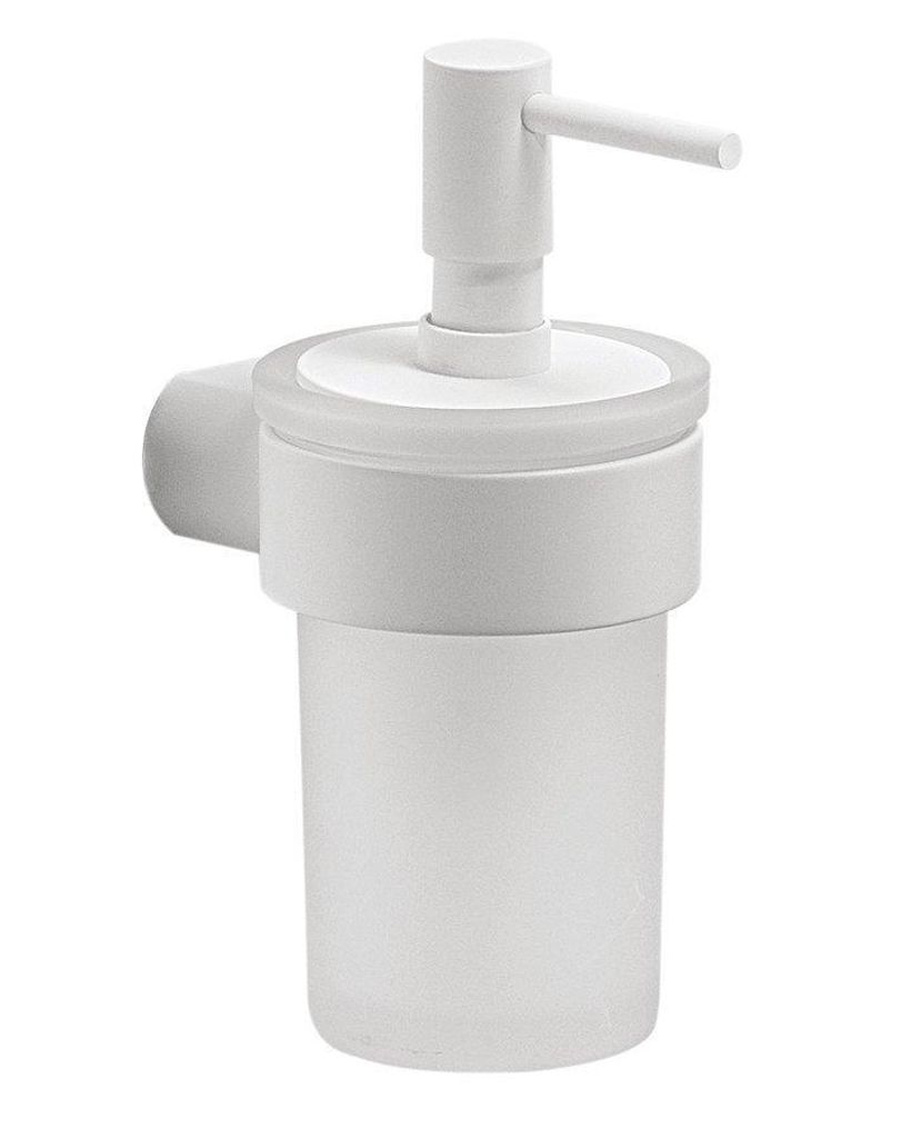 PIRENEI Hängender Seifenspender 110 ml, Milchglas, Weiß Produktbild 