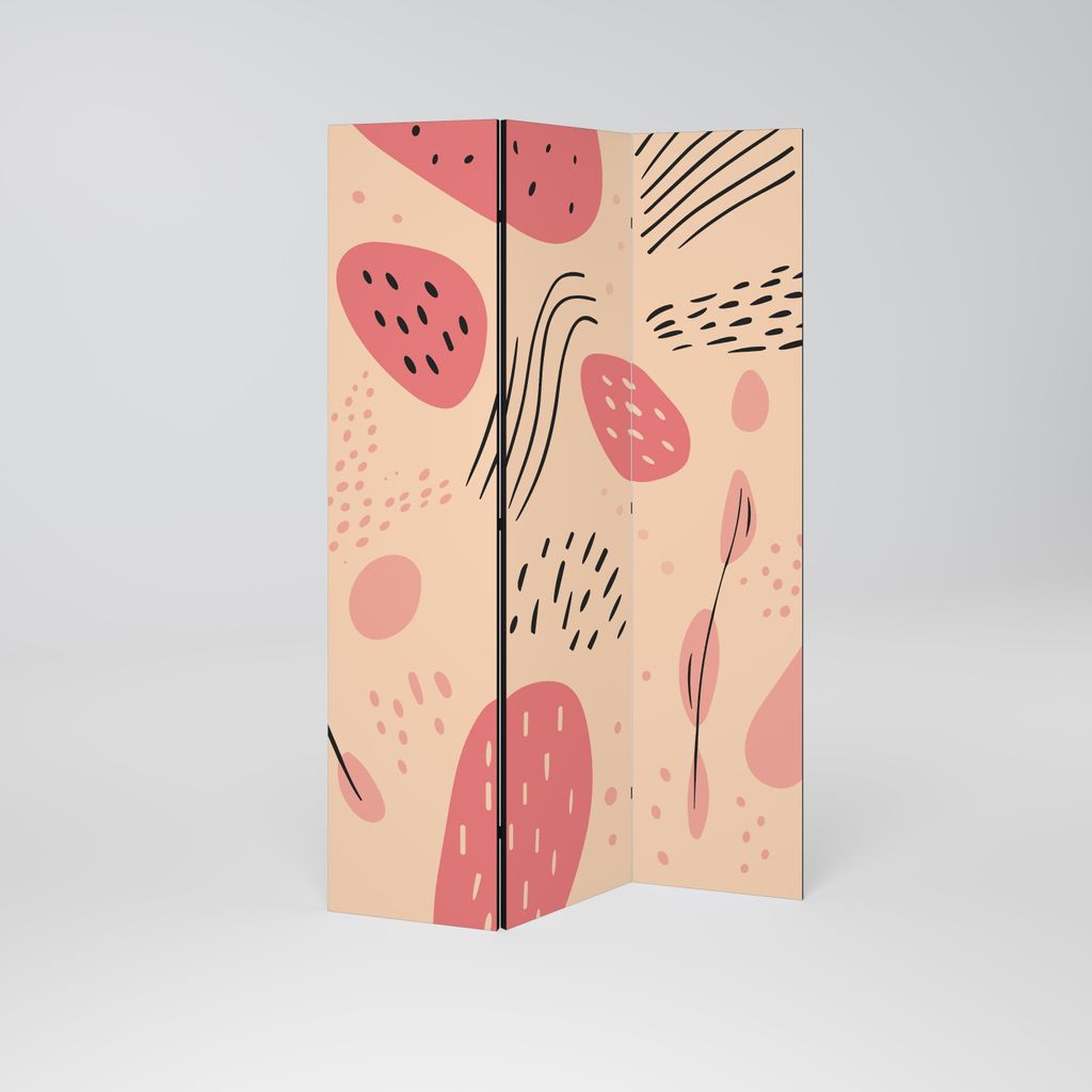 SpaceRebels Paravent Raumteiler - 3-teilig Raumtrenner, Druck 1-Seite - Raumtrenner - Trennwand Wohnung - Room Divider - Spanische Wand Deko Modern...
