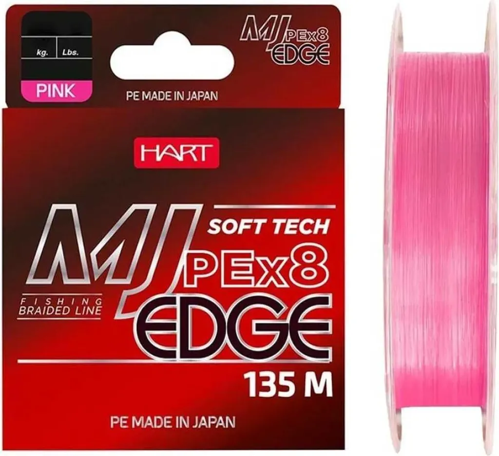 Tresse de Pêche Hart Mj Edge 135 m Rose 0,060 mm Spéciale Leurres