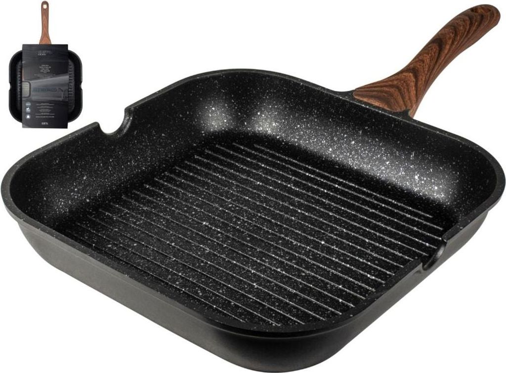 Gusta Granito Fuerte Stone Grillpan 28 cm Zwart/Bruin