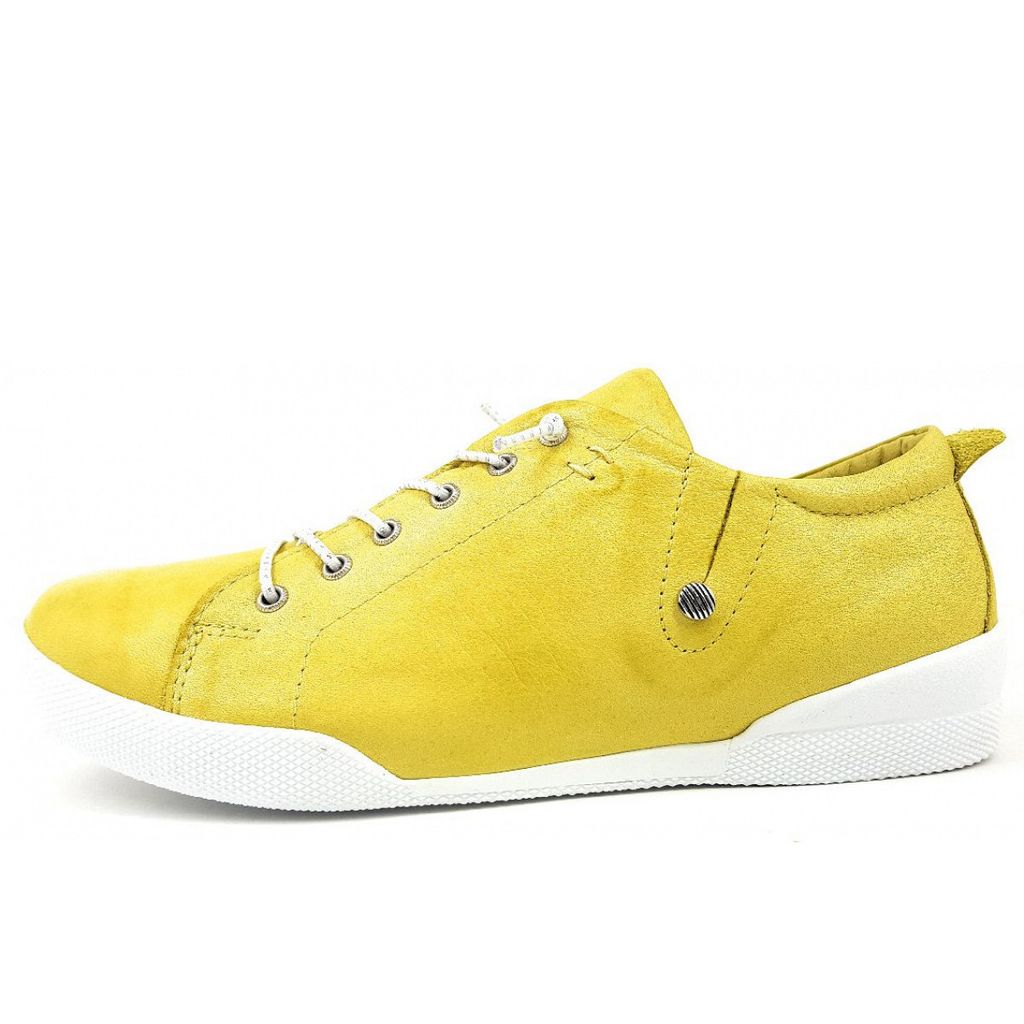 Andrea Conti Damen Slipper mit Zierschnürung sportiv seitlich Stretch 0345724, Größe:40 EU, Farbe:Grün